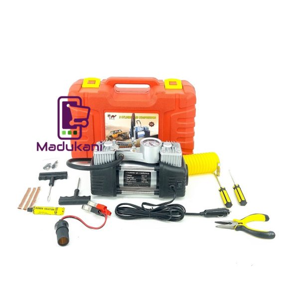 2 Cylinder Air Compressor Tyre Inflator Tyre Kit with Case