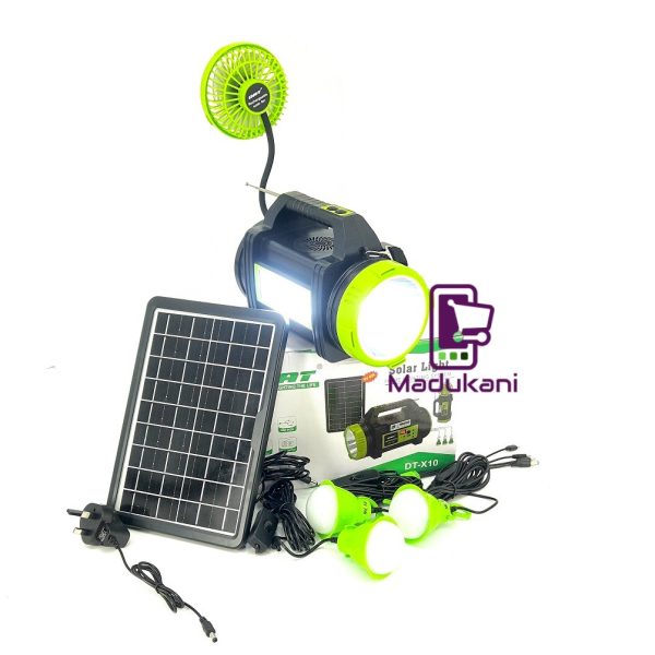 DAT DTX10 Solar Home Lighting System XL Spotlight with FAN and BT Radio