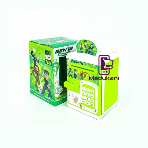 Green BEN 10 ATM Piggy Bank for Paper Money and Coins