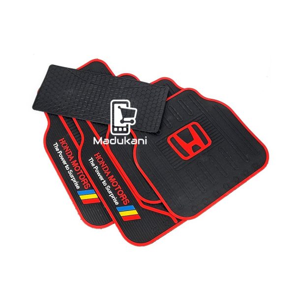 HONDA Branded 5 Piece Heavy Duty Front and Rear Silicone Rubber Floor Mats, Original Quality